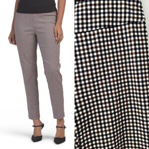Zac & Rachel Checkered Plaid Pull On Slim Leg Pants Women's sz 8 Medium Mid Rise